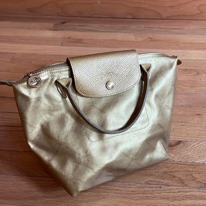 Longchamp Le Pliage bag in gold